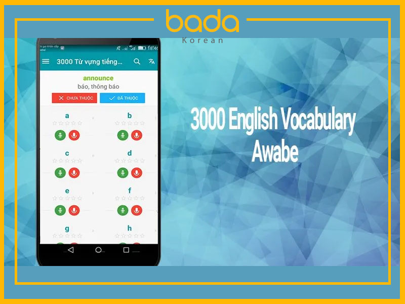 App tiếng Hàn cho người mới bắt đầu AWABE