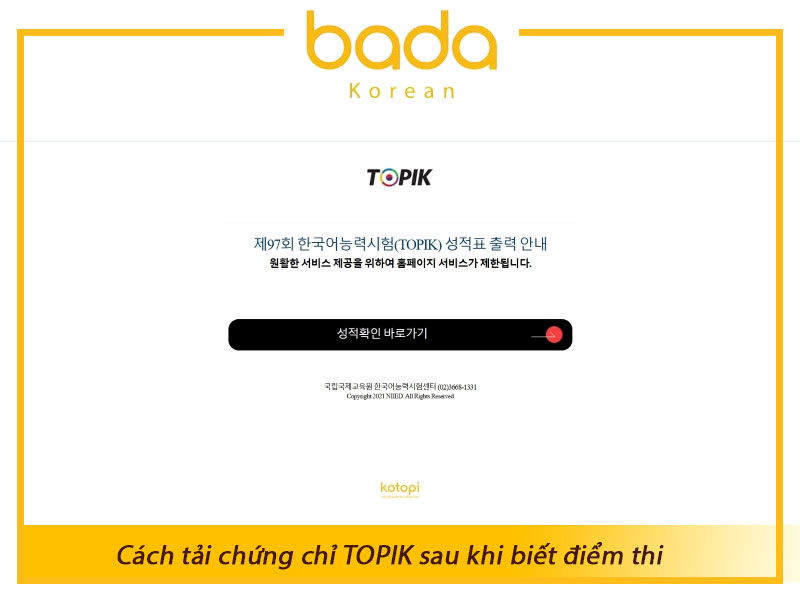 Cách tải chứng chỉ TOPIK sau khi biết điểm thi